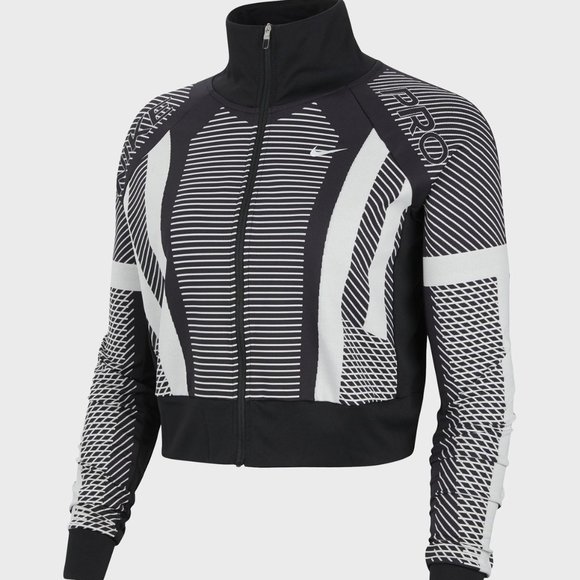 Nike Pro Cropped Knit Zip Up Jacket High Neck - Picture 4 of 14